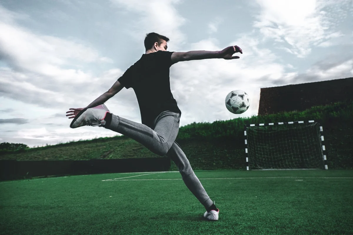 Football ball grass