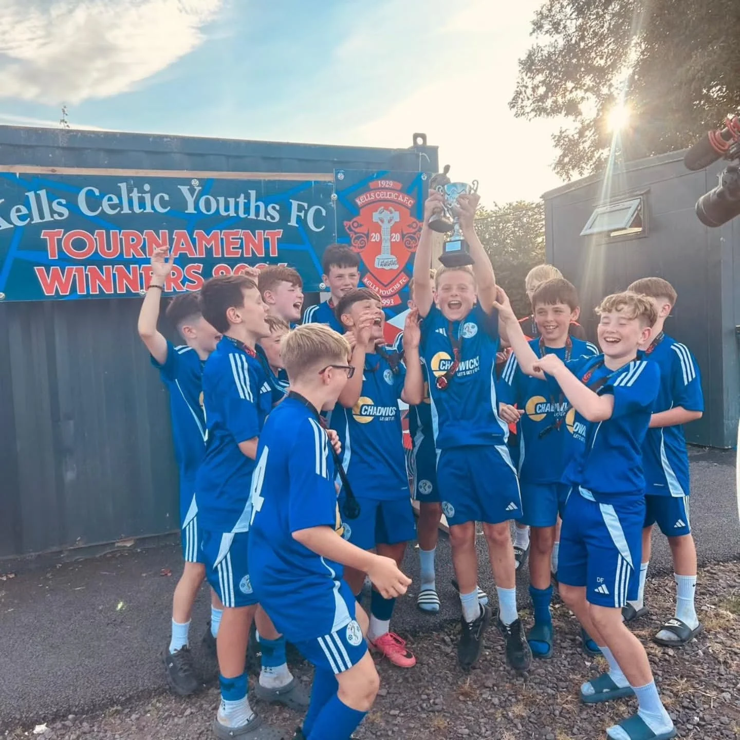 Naas AFC team celebrating victory