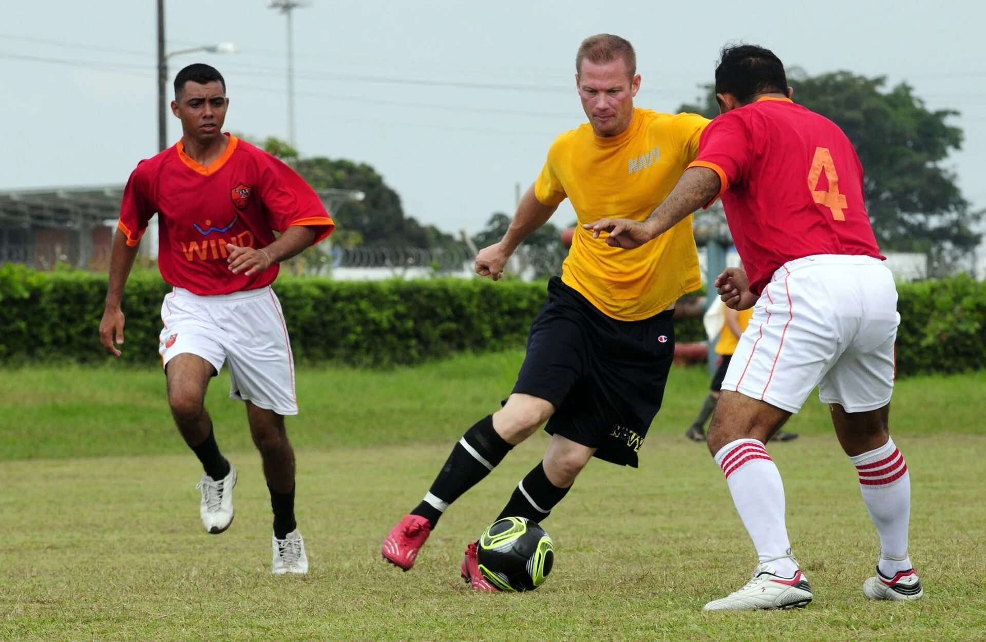 Naas AFC footballers in action
